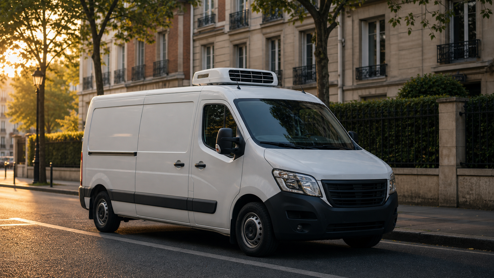 Camionnette frigorifique blanche